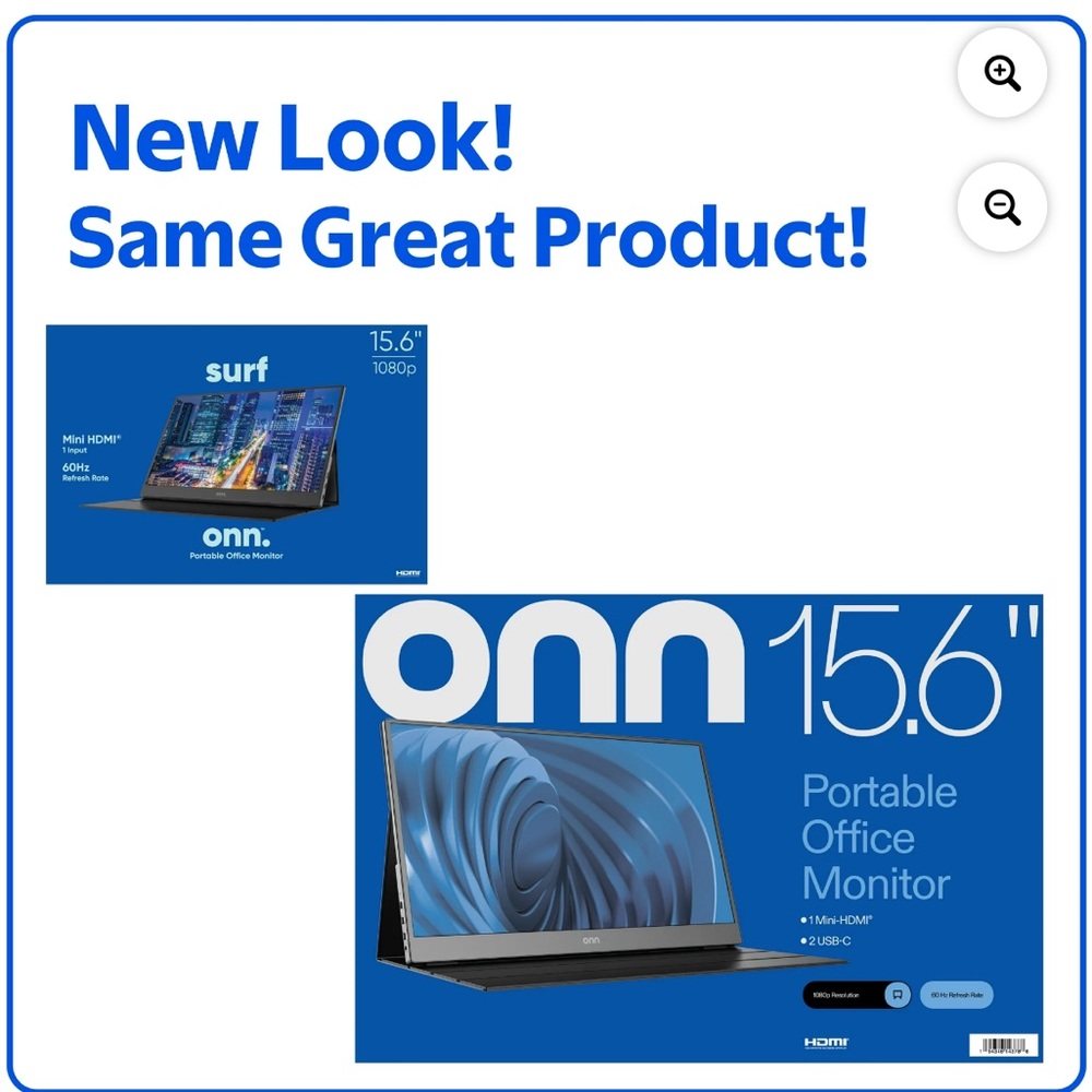 ONN 15.6" Portable Office Monitor - Black